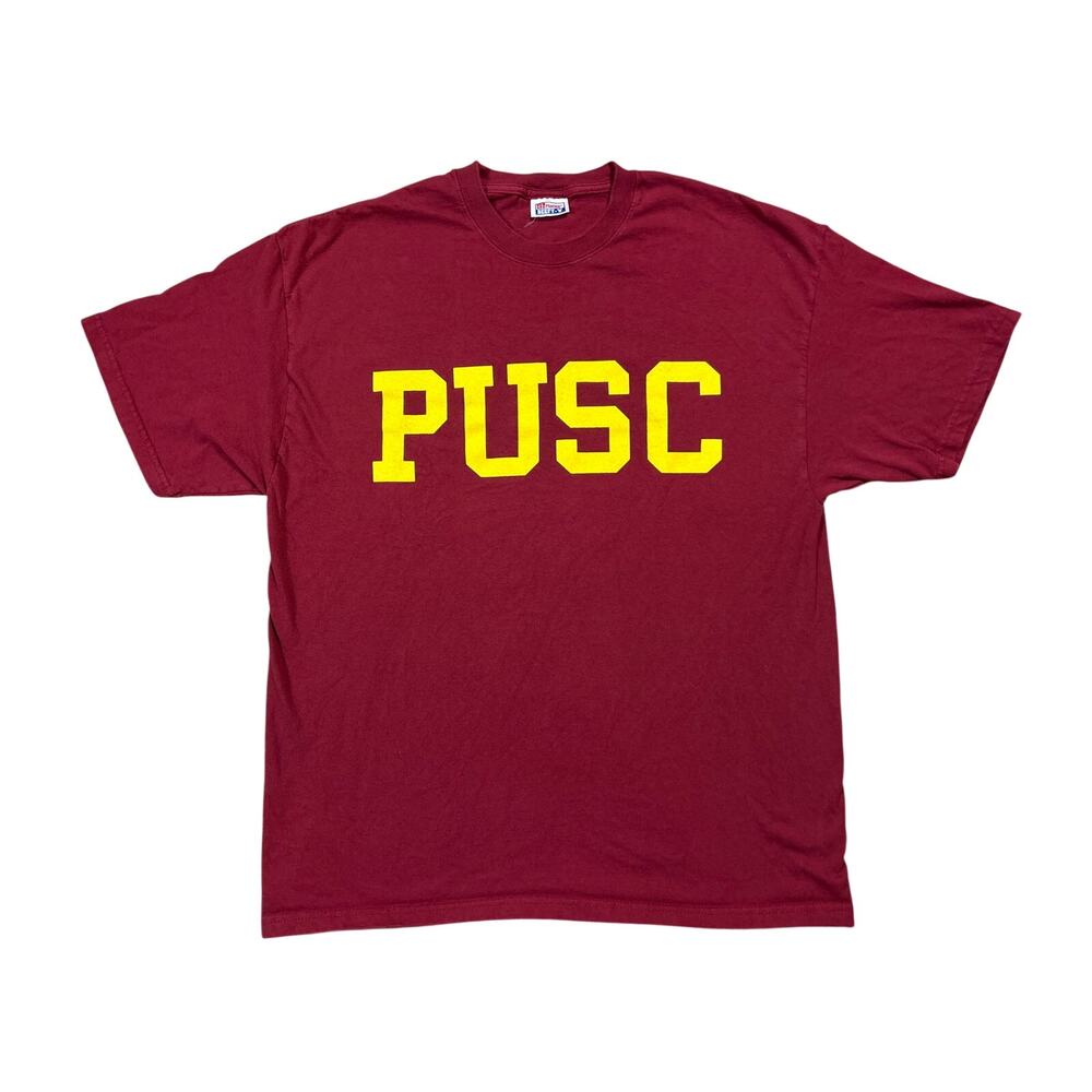 Y2K “PUSC” collegiate novelty college streetwear shirt XL beefy tee anti USC